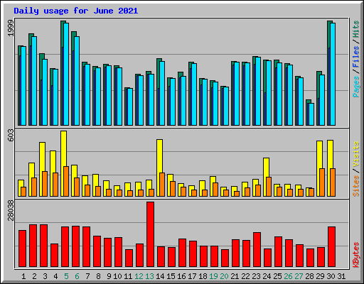 Daily usage for June 2021