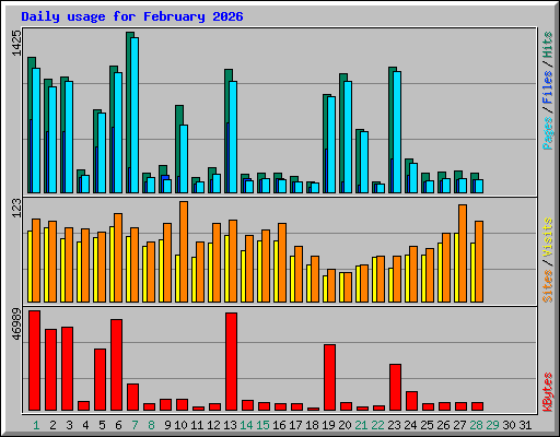 Daily usage for February 2026