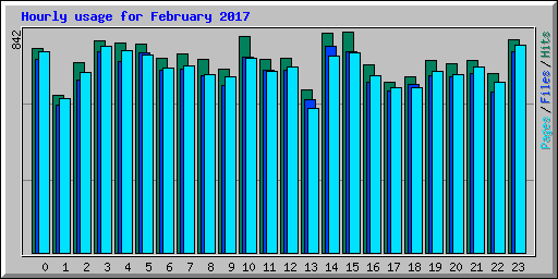 Hourly usage for February 2017