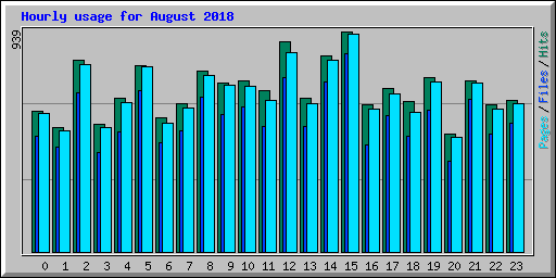 Hourly usage for August 2018