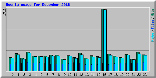 Hourly usage for December 2018