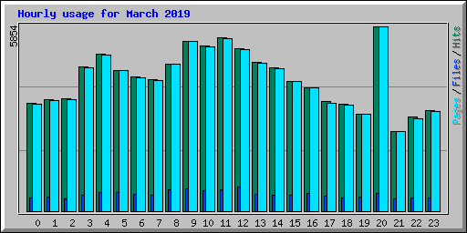Hourly usage for March 2019