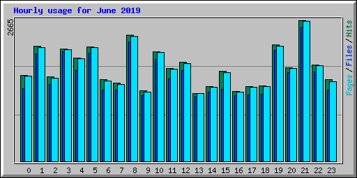 Hourly usage for June 2019