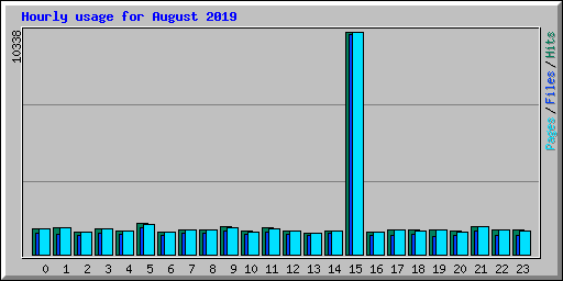 Hourly usage for August 2019