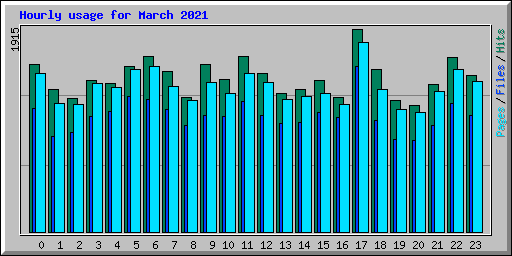 Hourly usage for March 2021