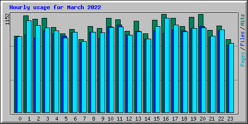 Hourly usage for March 2022