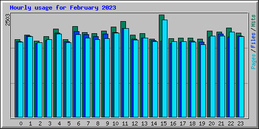 Hourly usage for February 2023