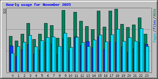 Hourly usage for November 2025