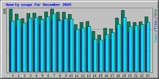 Hourly usage for December 2025