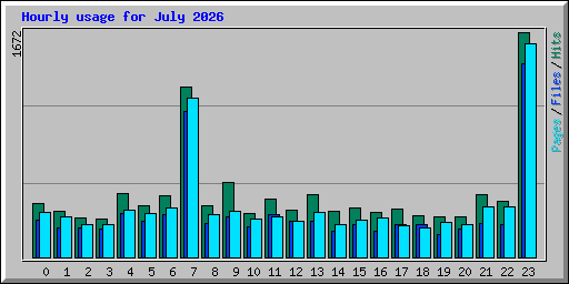 Hourly usage for July 2026