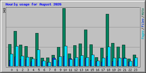 Hourly usage for August 2026